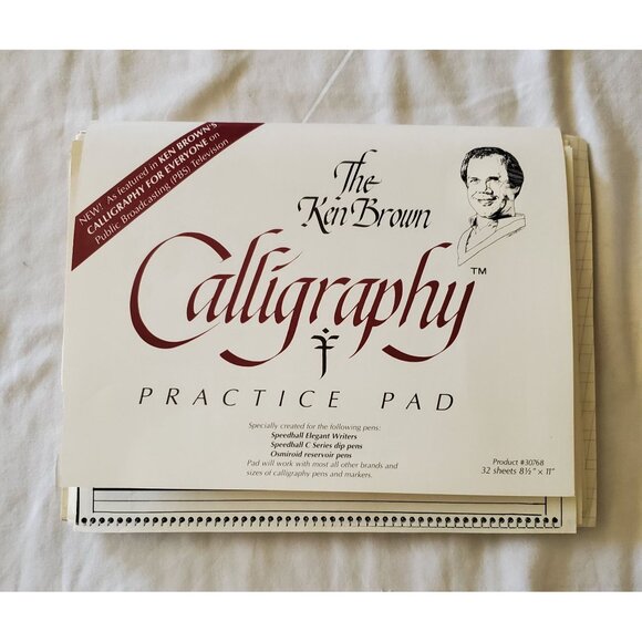 Ken Brown Calligraphy Practice Pad 8.5x11" With Additional Styles On More Sheets - Picture 1 of 7
